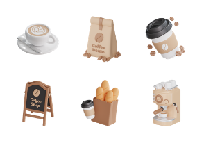 3D Coffee Illustrations Pack