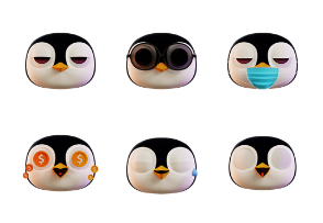 3D penguin emoji