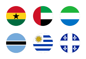 50 Flags of the world,  circular shape