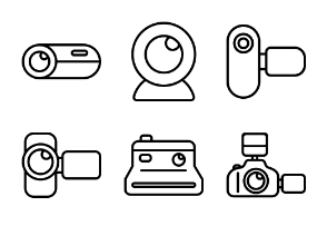 Camera And Accessories Outline Style