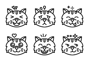 Cat Emoji Outline