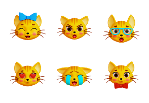 3D Cat Emoticon