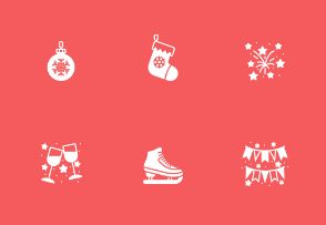 Christmas and Happy New Year icons