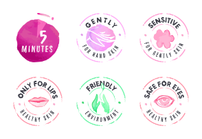 Cosmetics stickers collection