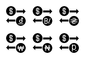 Currency Exchange Rates Glyph