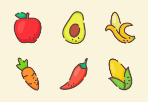 Fruits & Vegetables (Dashed Line)