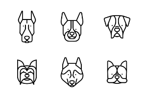 Dog breed minimal - Outline V2