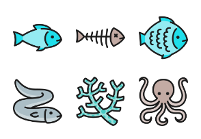 Fish And Seafood - Color Line Set
