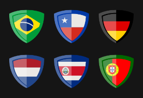 Flags on Shields