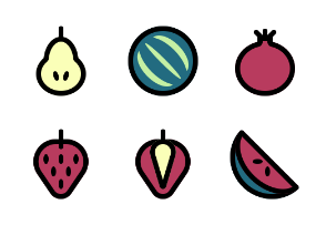 Flat Colorful Fruits
