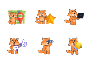 Fox character in different situations set 2