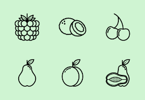 Fruits outline set