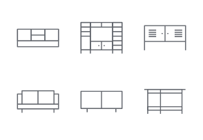 Furniture line icons set 1