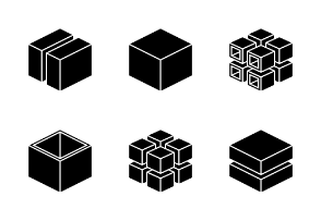 Geometric Cube Glyph