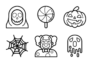 Halloween Day in outline style