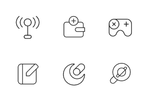 Interface icons. Linear. Outline