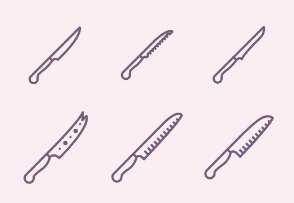 Kitchen knifes (outline)