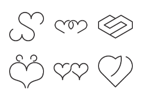 Line heart design elements