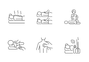 Massage types. Linear. Outline