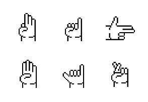 Pixel Art Hand Gesture