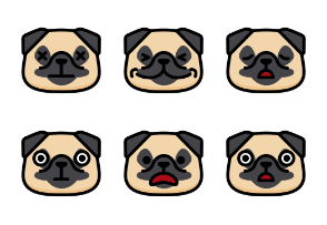 Pug Emoticons