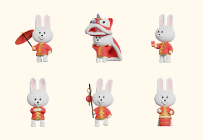 Rabbit Chinese Culture 3D Character