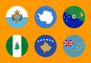 Rounded flat country flag collection