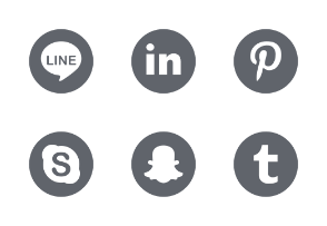Rounded Solid Social Media set