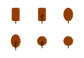 Simple flat colored trees
