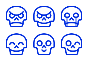Skull line emoji faces