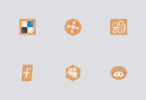 Social icons made of wood