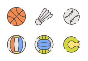 Sports Balls - Filled Outline (64 px)