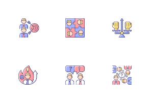 Teamwork icons. Color. Filled