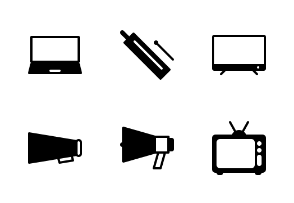 Traditional And Modern Communication Tools (Glyph)