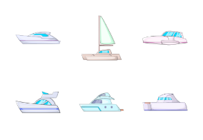 Yachts - cartoon style